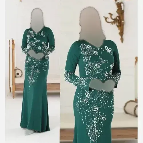 ماکسی مجلسی مدل خاطره جنس قواصی مروارید پرچ شده سایز 38 تا 52 رنگی