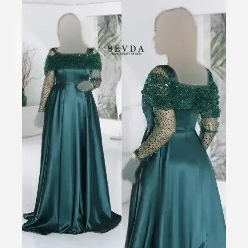 ماکسی مجلسی مدل بیتا پارچه جسیمکو با ساتن آمریکایی سایز 36 تا 48