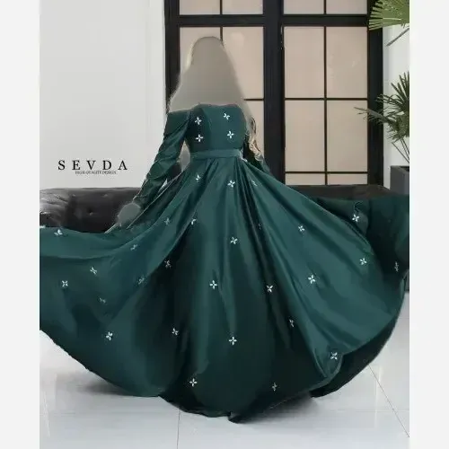 ماکسی مجلسی مدل آتریسا ساتن آمریکایی سنگ دوزی شده سایز 38 تا 48