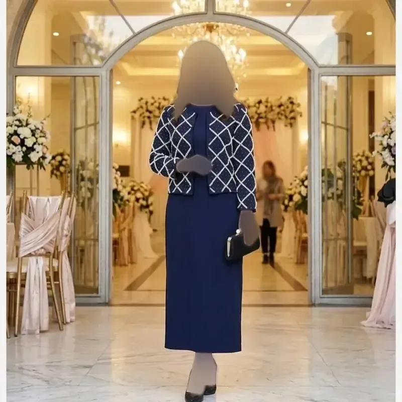 کت و سارافون زنانه جنس سوپر مازراتی و آستر با خرجکار نگین و مروارید پانچی