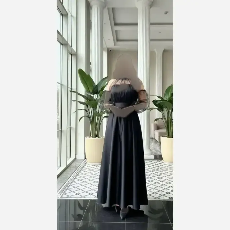 ماکسی مجلسی جنیفر ساتن آمریکایی و تور ارگانزا مشکی سایز 36 تا 48
