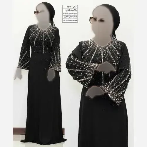 ماکسی مجلسی زنانه مشکی جنس کرپ دالقیچ سایز بزرگ مدل طلوع