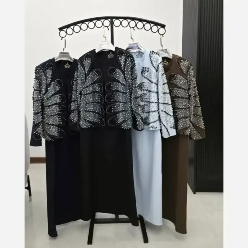کت سارافون آرتمیس بیگ سایز جنس سوپر مازراتی و آستر نگین و مروارید پانچی