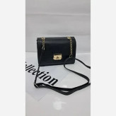 کیف دوشی زنانه چرم مشکی سایز 15 در 18