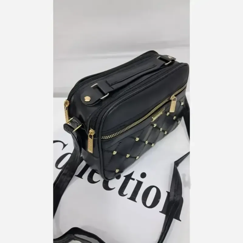 کیف دوشی ماهک چرم سایز 15 در 20 با بند دوشی بلند