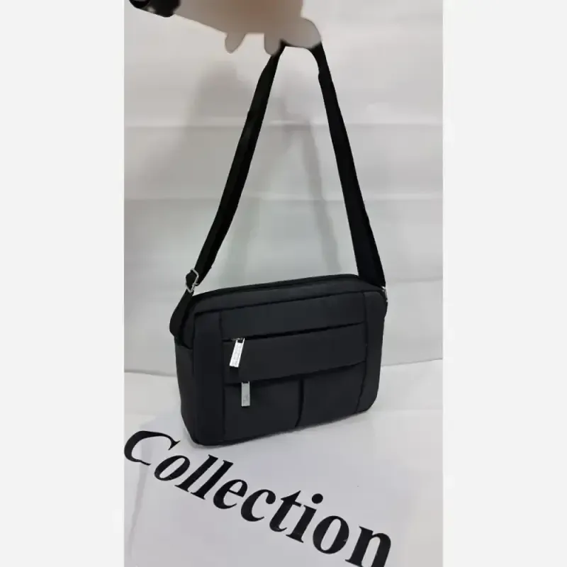 کیف چرم پینترسی زنانه سایز 15 در 20 رنگ مشکی شکلاتی سرمه ای