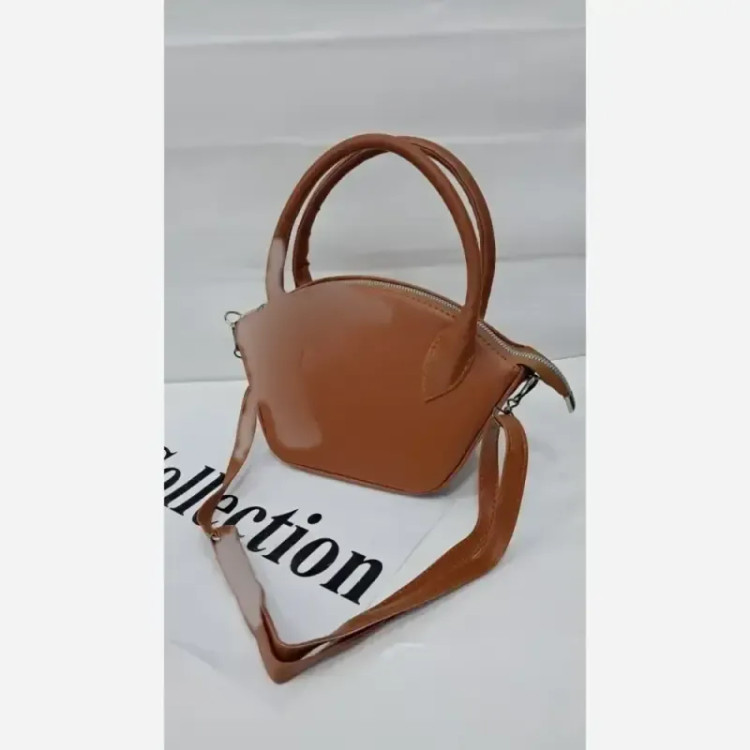 کیف دستی دوشی چرم سایز 15 در 20 رنگ خردلی و زرشکی