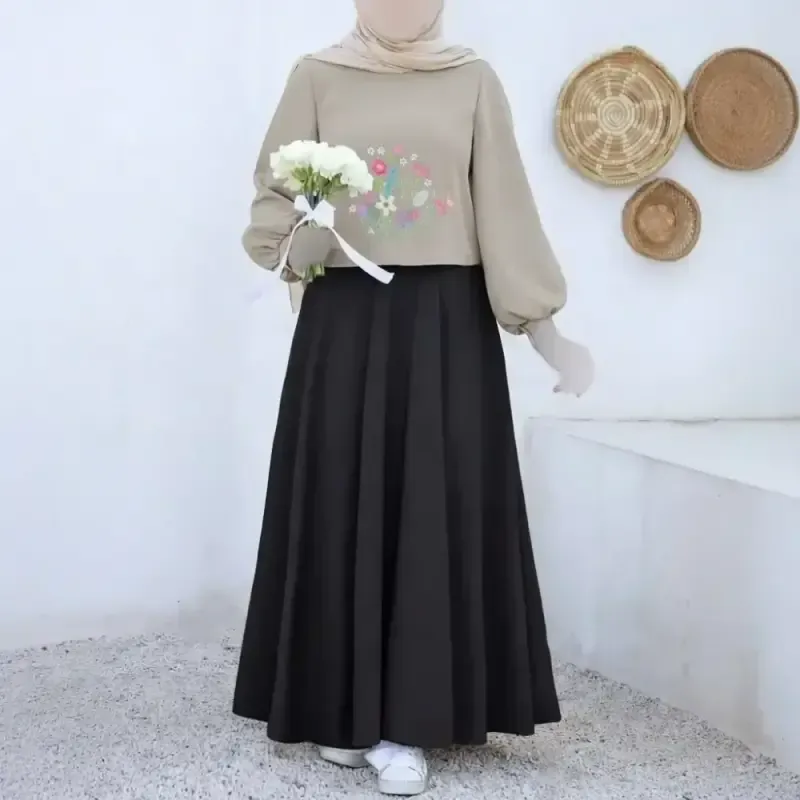 ست رویه و سارافون آرامش جنس مازراتی گلدوزی شده فری سایز