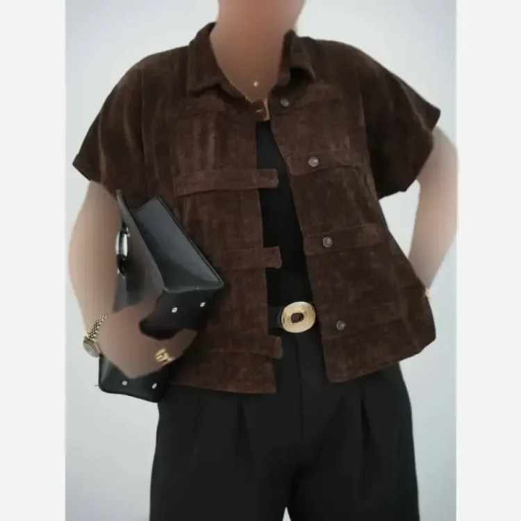 وست مخمل کبریتی پاییزه زنانه مدل پانیذ فری سایز