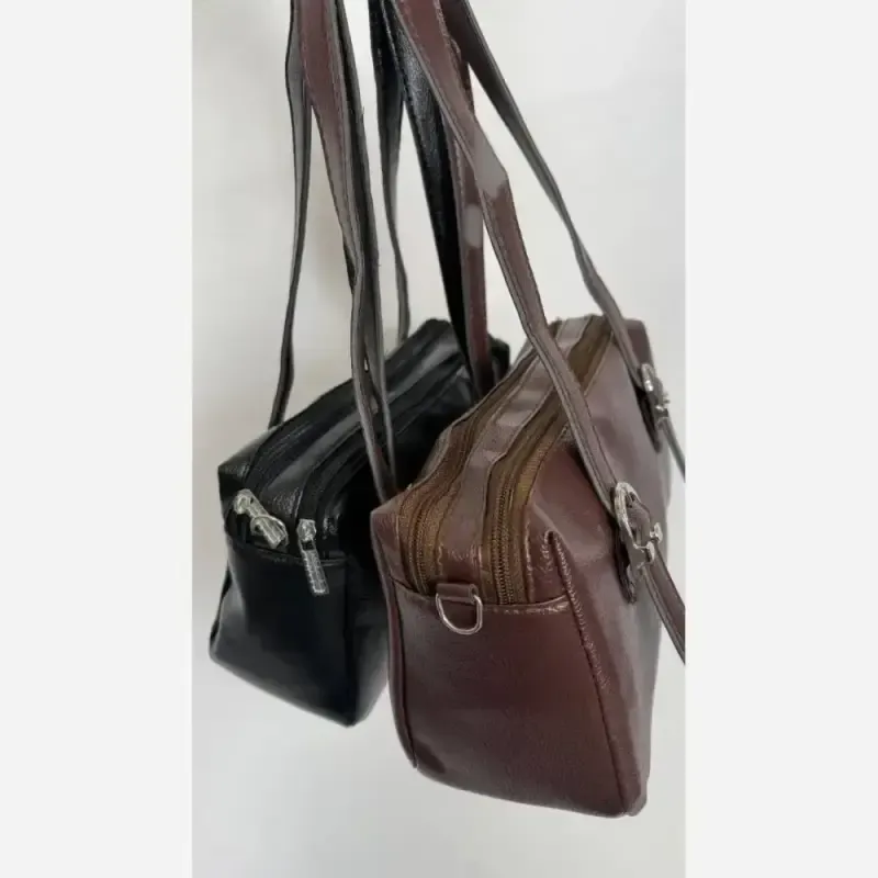 کیف سگک دار چرم باکیفیت ابعاد 27 در 15 رنگ مشکی و قهوه ای