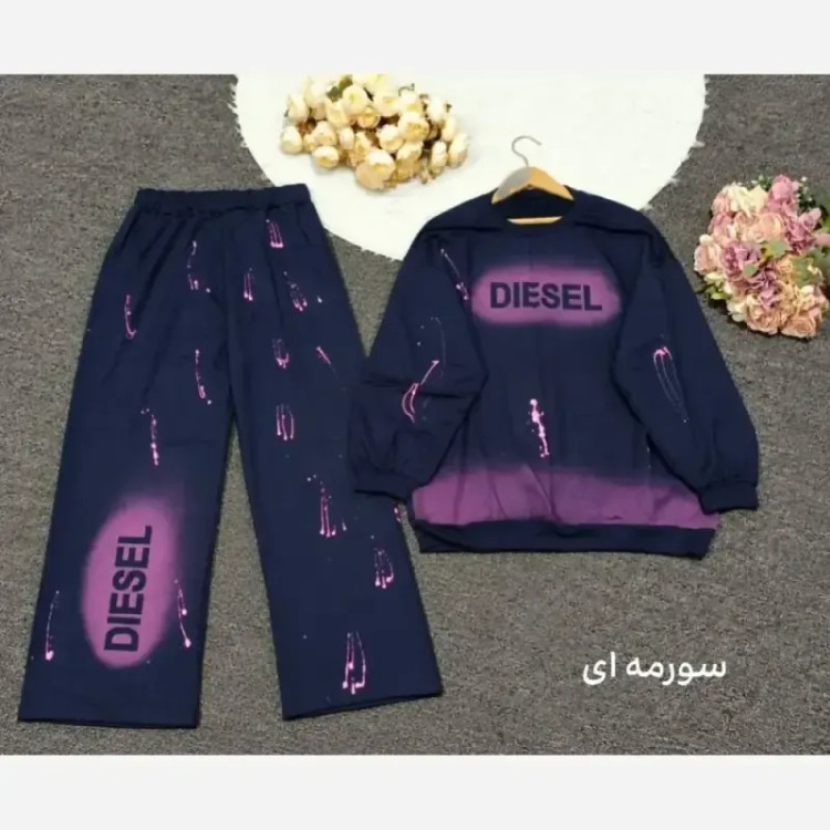 ست بلوز و شلوار دیزل جنس گلکسی پنبه درجه یک فری سایز
