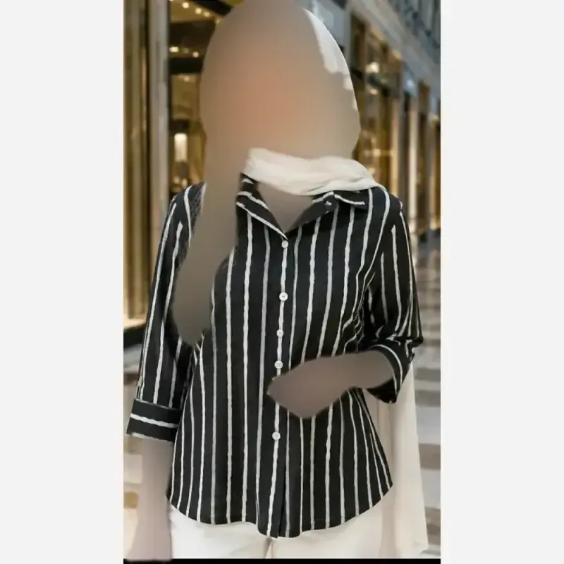 شومیز زنانه حریر مراکشی فری سایز طهورا نیو رنگ مشکی قهوه ای سفید