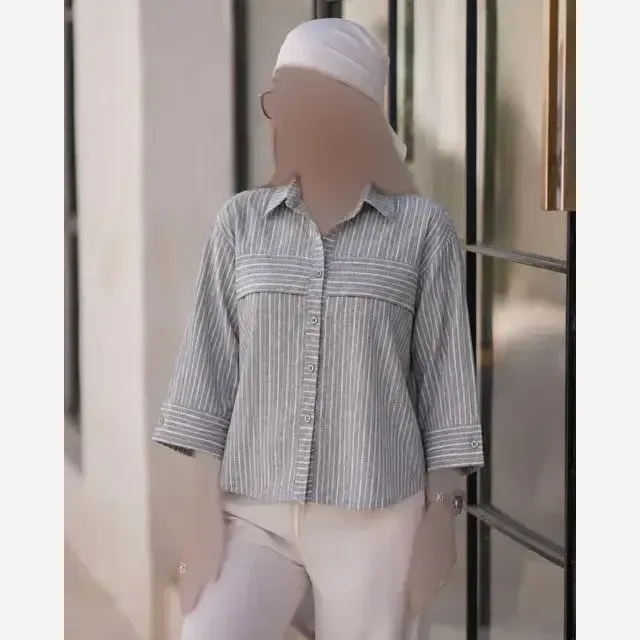 شومیز لینن ترک درجه یک مدل شایلی فری سایز