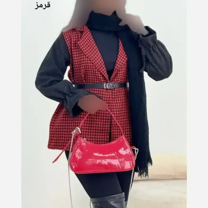 کت پیردوپل پشمی آستین فوتر کمربنددار فری سایز