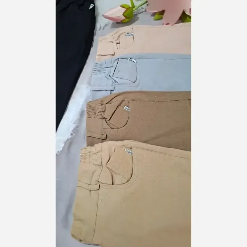 شلوار دمپا گشاد زنانه کتان کش سایز بزرگ