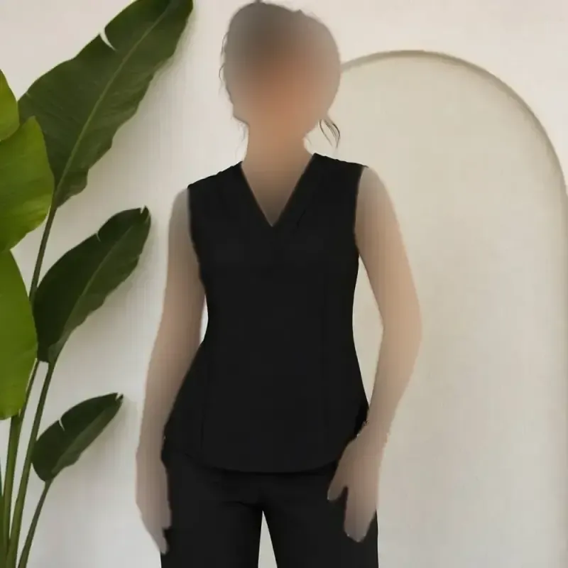 تاپ مجلسی زنانه یقه هفت آستین حلقه ای جنس الیزه رنگ مشکی و کرم سایز 1