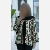 کت زنانه مجلسی طرح دار جنس تافته فری سایز