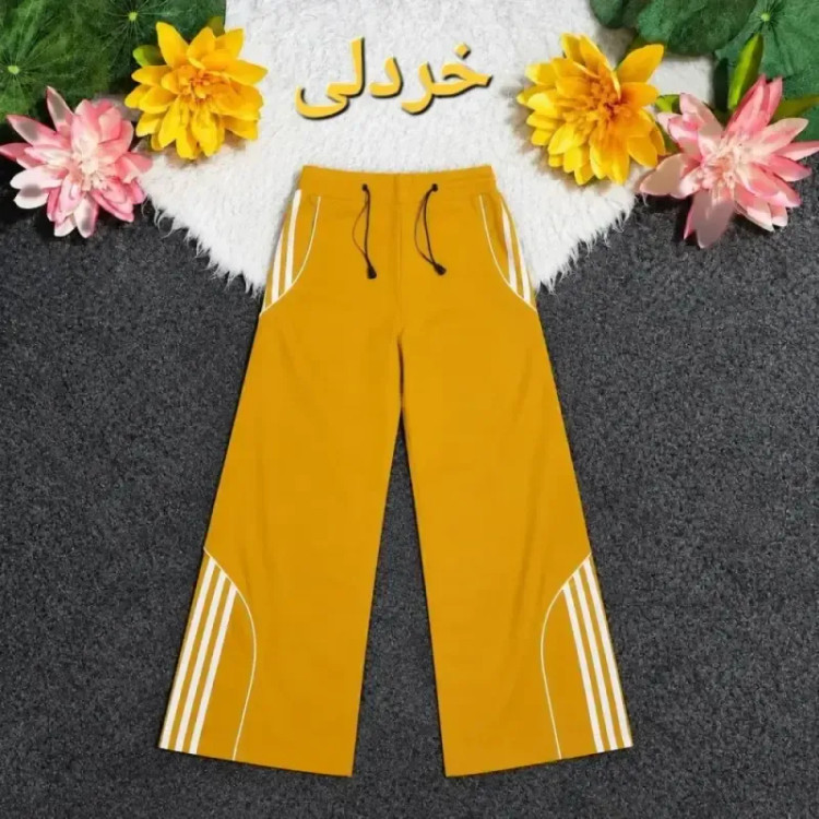 شلوار کتان سه خط گتدار زنانه و دخترانه اسپرت