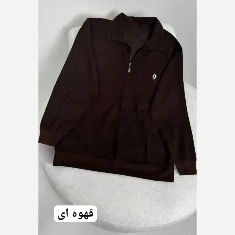 بلوز نیم زیپ مخمل کبریتی درجه یک سایز بزرگ