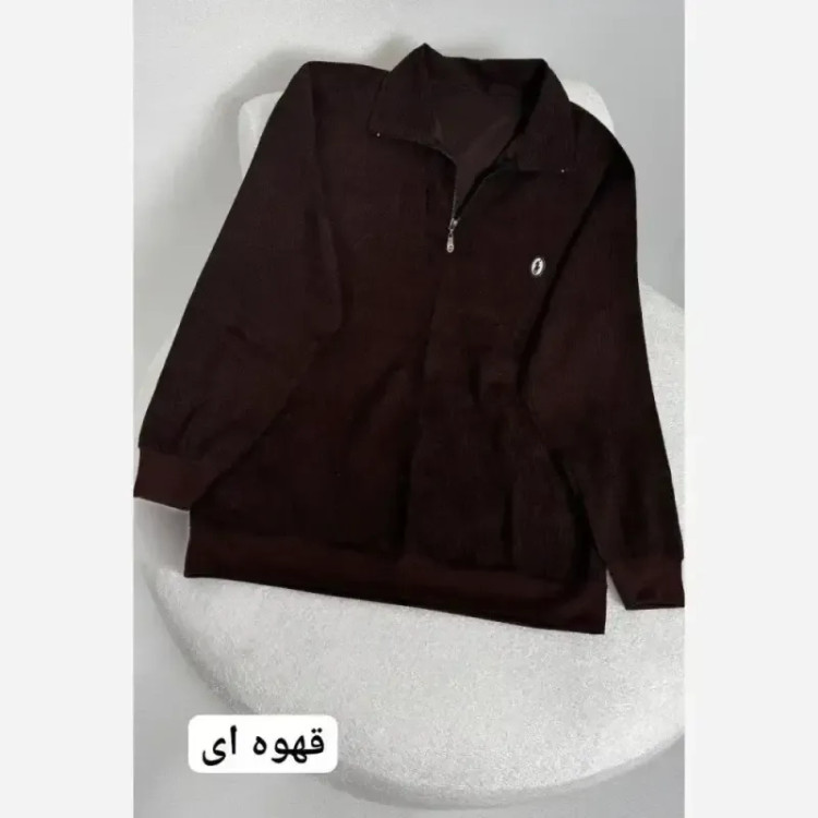 بلوز نیم زیپ مخمل کبریتی درجه یک سایز بزرگ