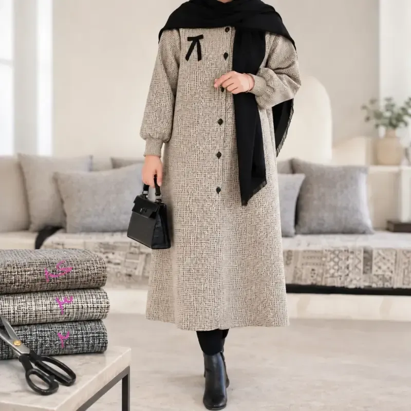 مانتو بلند پاییزه مدل جواهر جنس ریما