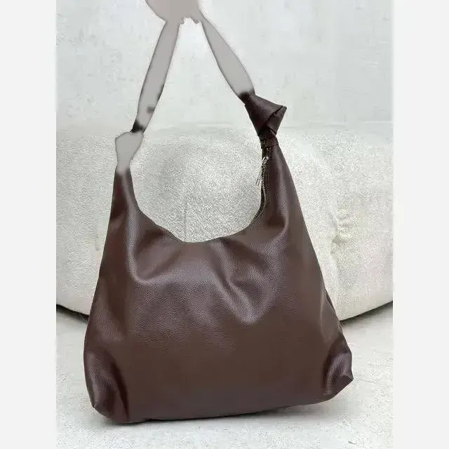 کیف بند گره ای چرم سبک و جادار ابعاد 30 در 40 رنگ مشکی و موکا