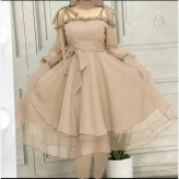 پیراهن لارا عروسکی حریر بیده قد 100