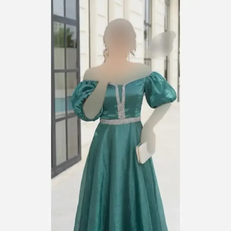 پیراهن سیندرلا سایز 36 38 رنگ کله غازی