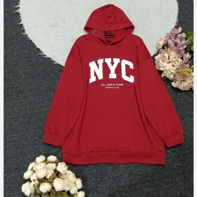 هودی لش دورس پنبه سه نخ گرم بالا طرح NYC زنانه