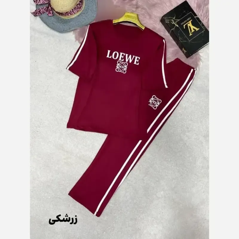 ست تیشرت شلوار Lovewe جنس جودون پلاس فول کش سایز فری 38 تا 46