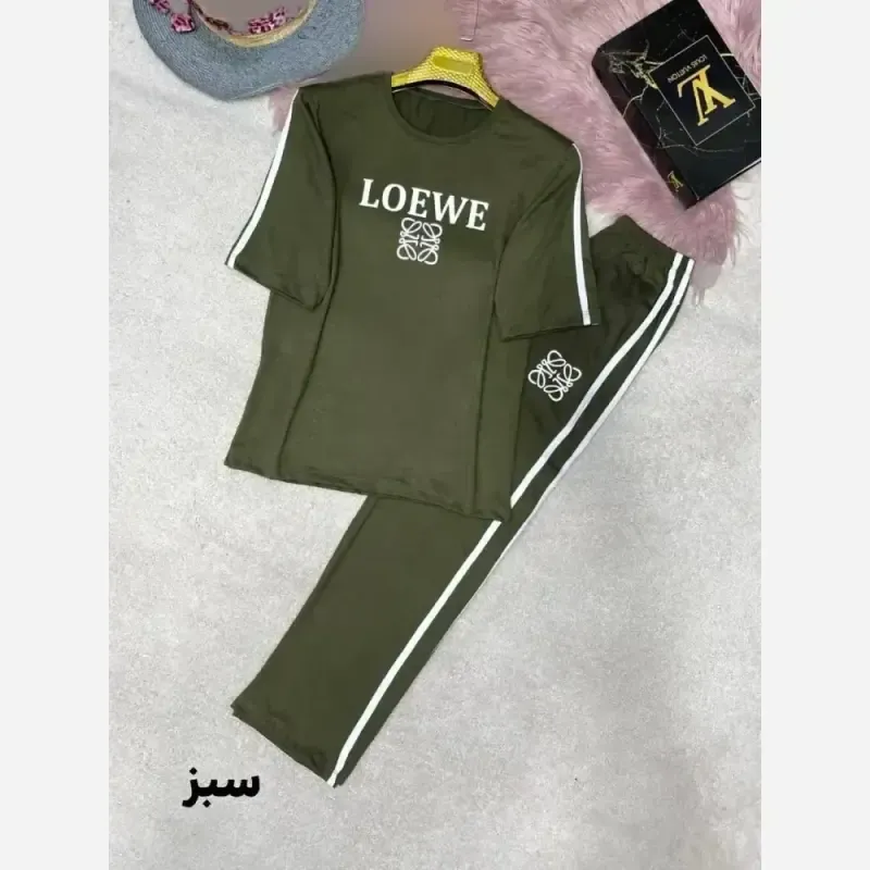ست تیشرت شلوار Lovewe جنس جودون پلاس فول کش سایز فری 38 تا 46
