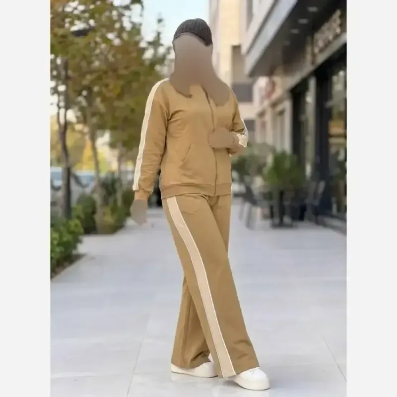 ست سویشرت شلوار زنانه ماهک جنس گلکسی پنبه درجه یک سایز فری سایه 38 تا 48