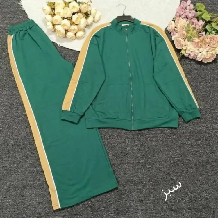 ست سویشرت شلوار زنانه ماهک جنس گلکسی پنبه درجه یک سایز فری سایه 38 تا 48