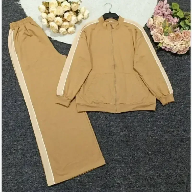 ست سویشرت شلوار زنانه ماهک جنس گلکسی پنبه درجه یک سایز فری سایه 38 تا 48