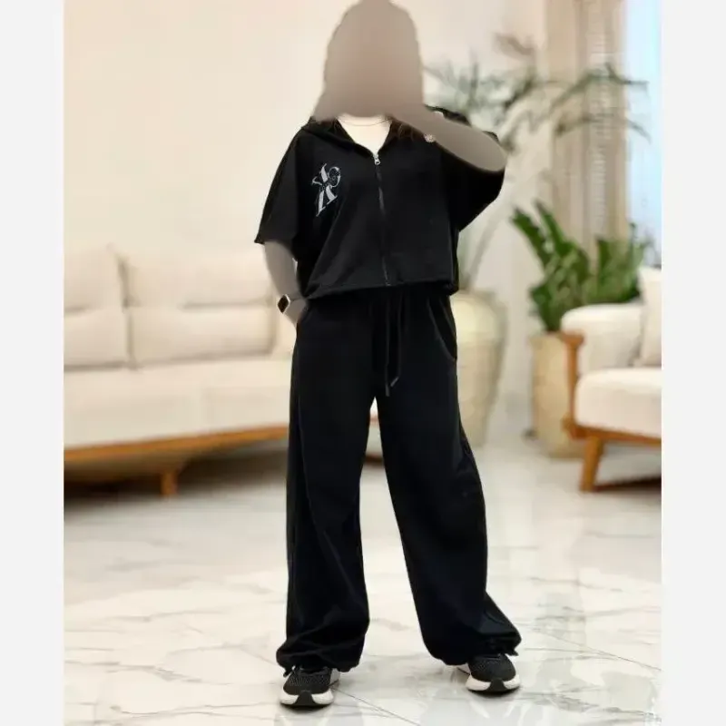 ست کلوین پنبه گلکسی رنگ مشکی سایز فری 38 تا 46