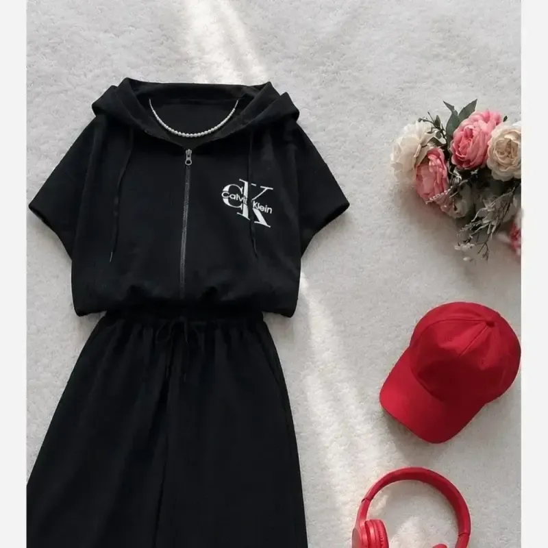 ست کلوین پنبه گلکسی رنگ مشکی سایز فری 38 تا 46