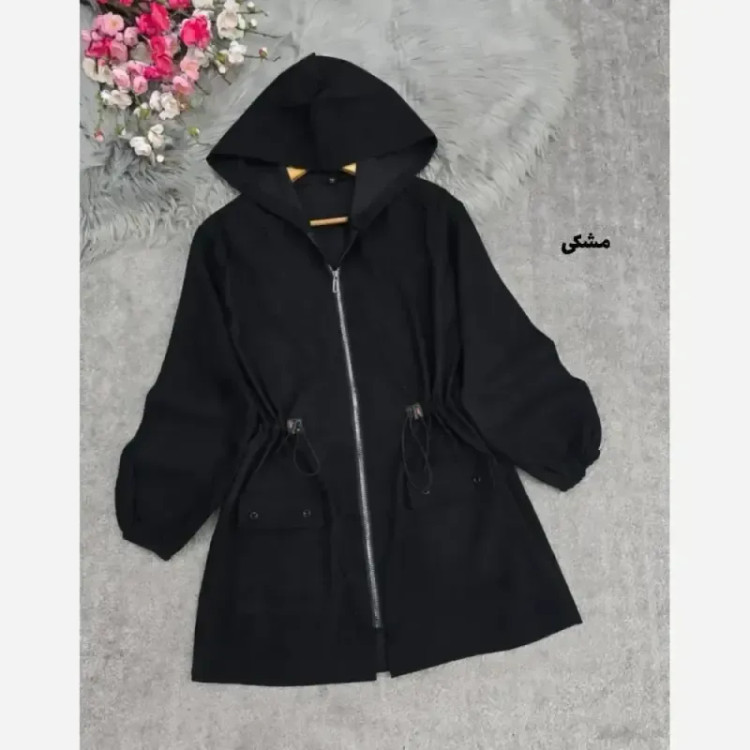 مانتو مخمل کبریتی کلاهدار پاییزه مدل صبا سایزبندی و رنگبندی متنوع