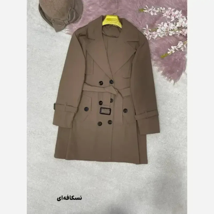 ترنچ کت زنانه کتان پلاس مدل نفس سایز فری 40 تا 48