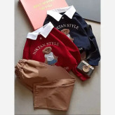 بلوز و شلوار تدی دخترانه دورس پنبه و کتان سایز 45 تا 60