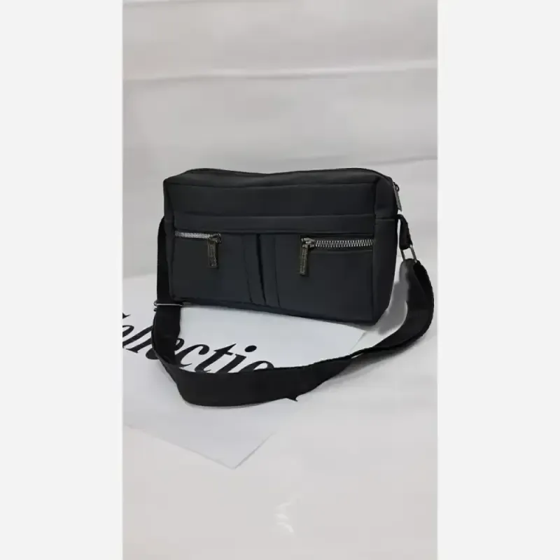 کیف دوشی زنانه جنس نانسی رنگ مشکی سایز 20 در 13 سبک
