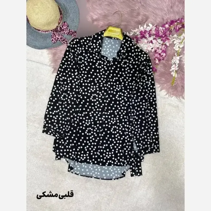 شومیز طرحدار چیچک جنس کرپ الیزه چاپی سایز فری 38 تا 46