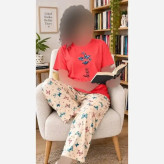 ست تیشرت و شلوار عروسکی قواره بزرگ تیشرت نخ پنبه شلوار بوگاتی فری سایز