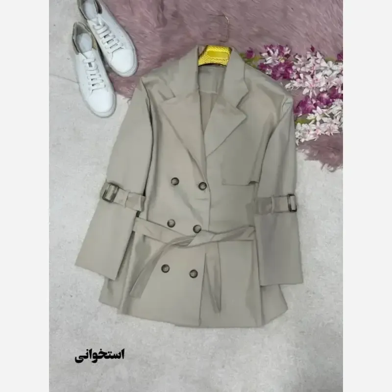 ترنج کت الینا کتان پاییزه واردتی ضخیم فری سایز