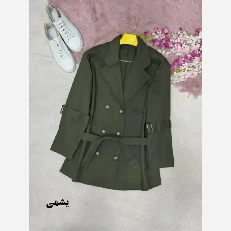 ترنج کت الینا کتان پاییزه واردتی ضخیم فری سایز
