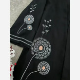 مانتو کتی گلدوزی شاپرک جنس مازراتی رنگ مشکی