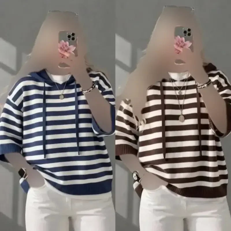 بلوز بافت زنانه مدل سوگل جنس نخ بافت اکرولیک فری سایز کلاهدار