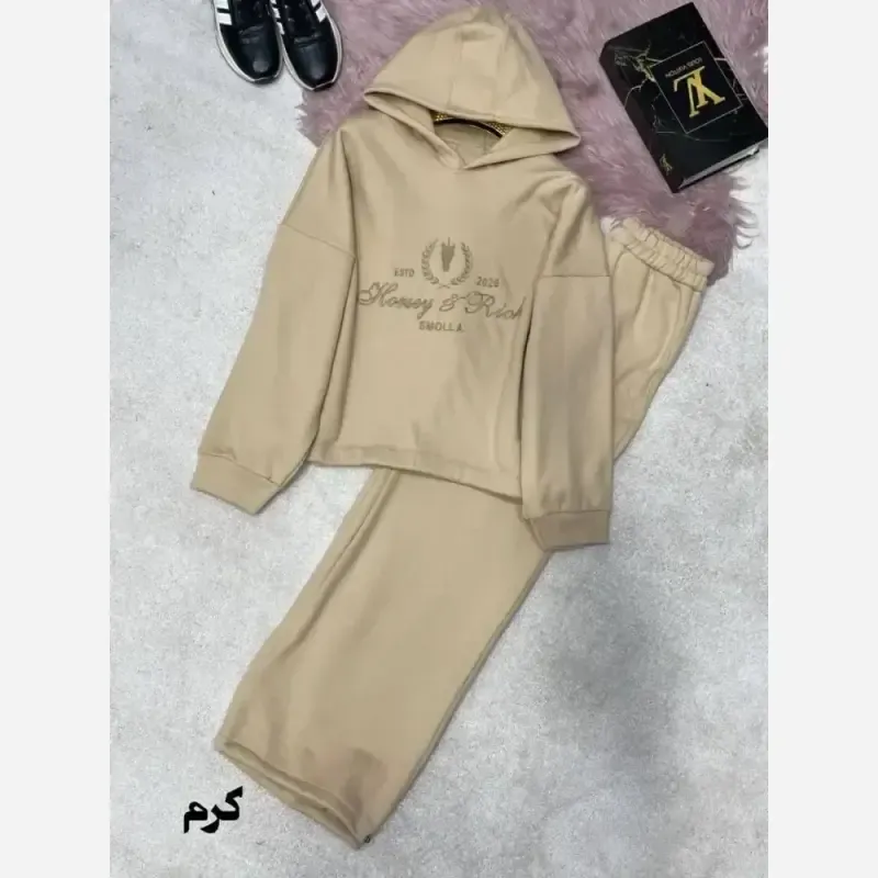ست هودی شلوار دورس توکرکی ضخیم یونیکا فری سایز 38 تا 48