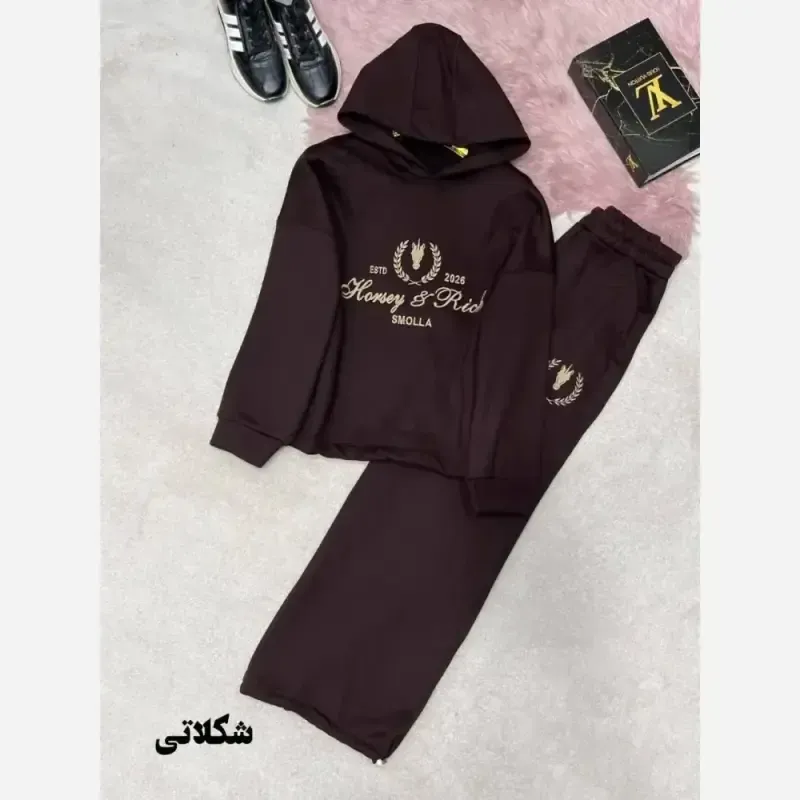 ست هودی شلوار دورس توکرکی ضخیم یونیکا فری سایز 38 تا 48