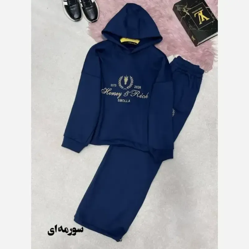 ست هودی شلوار دورس توکرکی ضخیم یونیکا فری سایز 38 تا 48
