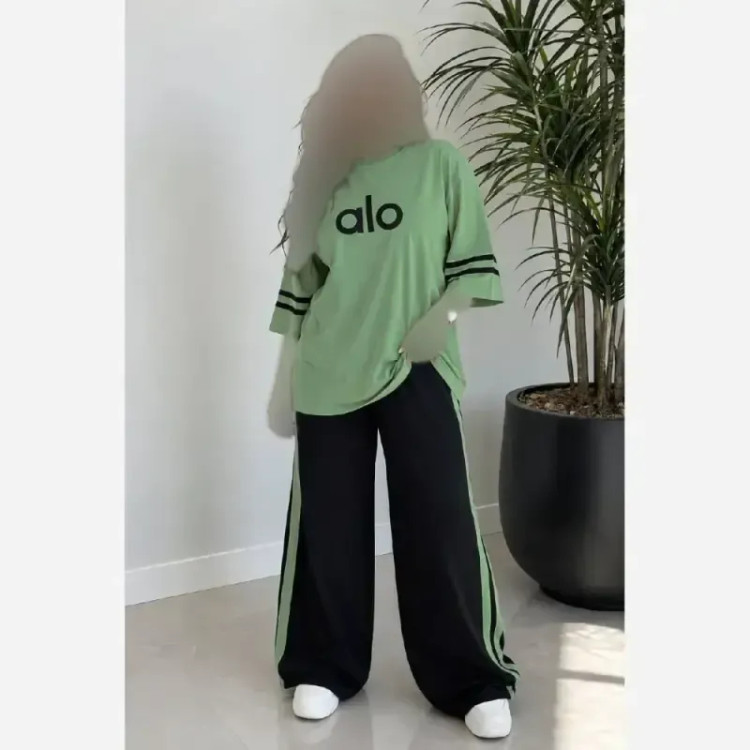 ست دو تیکه تیشرت و شلوار بگ گلکسی پنبه فری سایز تا 48